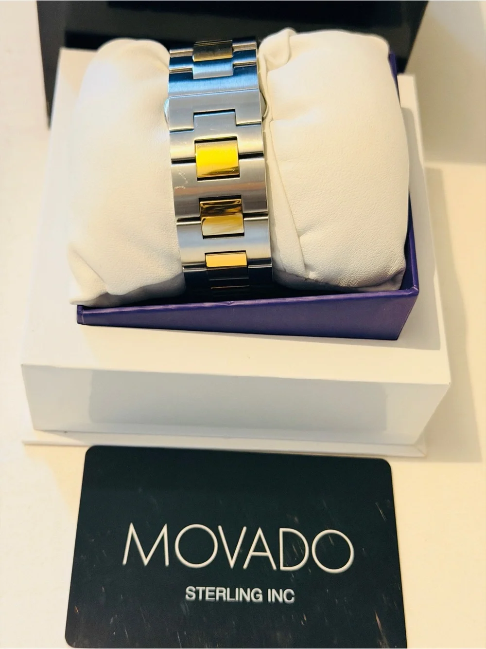 Movado Two-Tone Gold and Silver Minimalist Dial Watch